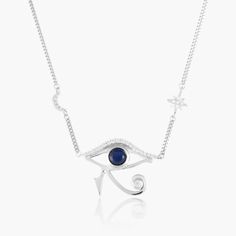 solid gold eye of horus pendant necklace