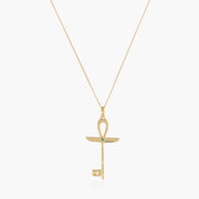 ankh wings key necklace-