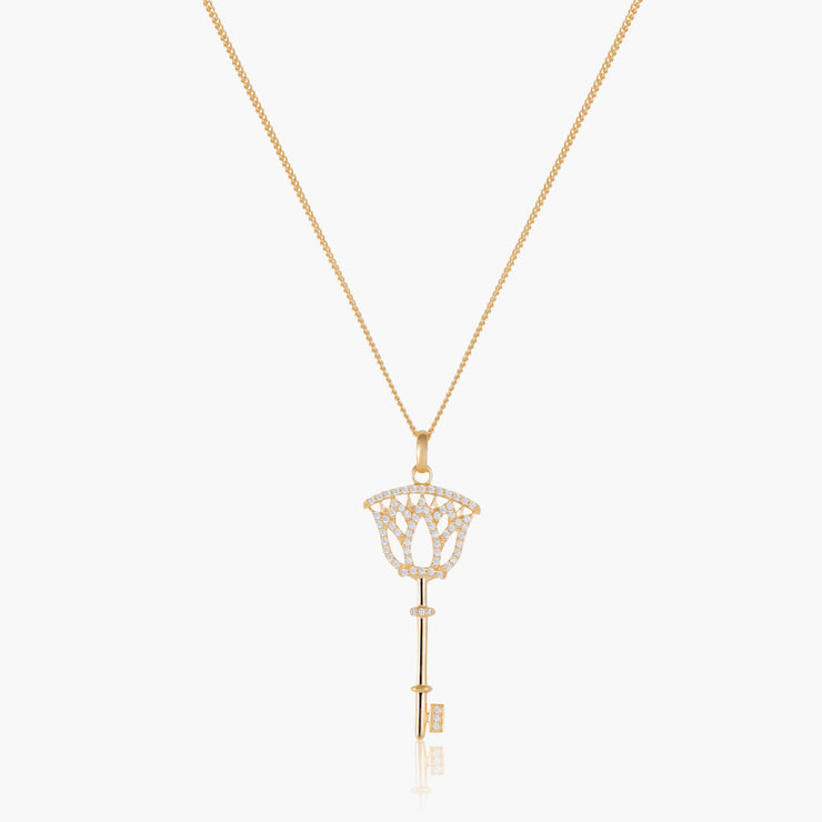 lotus key necklace-